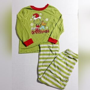 Green‎ Merry Grinchmas Pajama Fuzzy Pant Set M 8 Grinch and Max